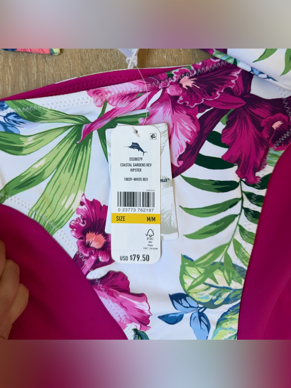 Tommy Bahama Pink and White Tropical Floral Halter Bikini - Picture 4 of 8